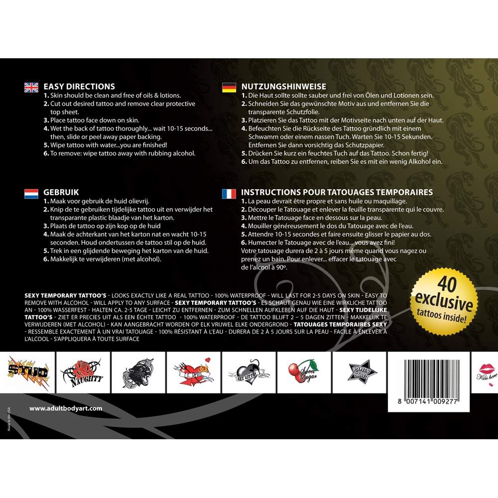 Bộ kit xăm tạm thời tattoo party nghịch ngợm