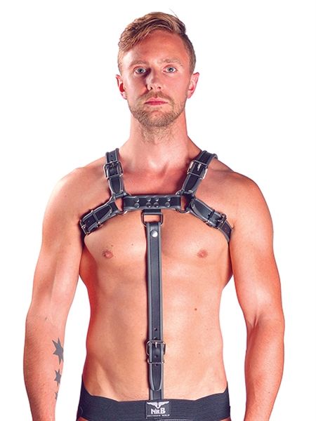Mister B Dây đai ngực da xám Hà Lan quyến rũ BDSM