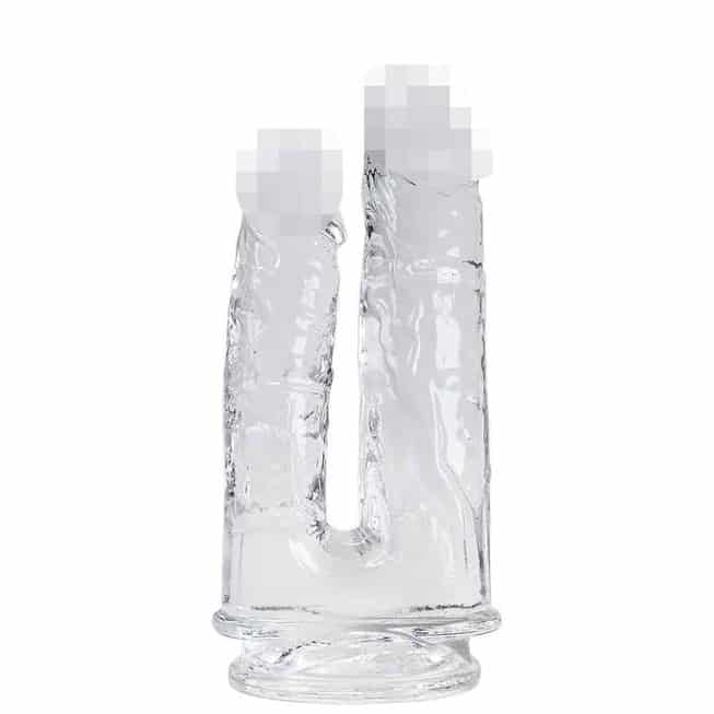 Dildo đôi Adrien Lastic Alive Imperium 19-17cm trong suốt 