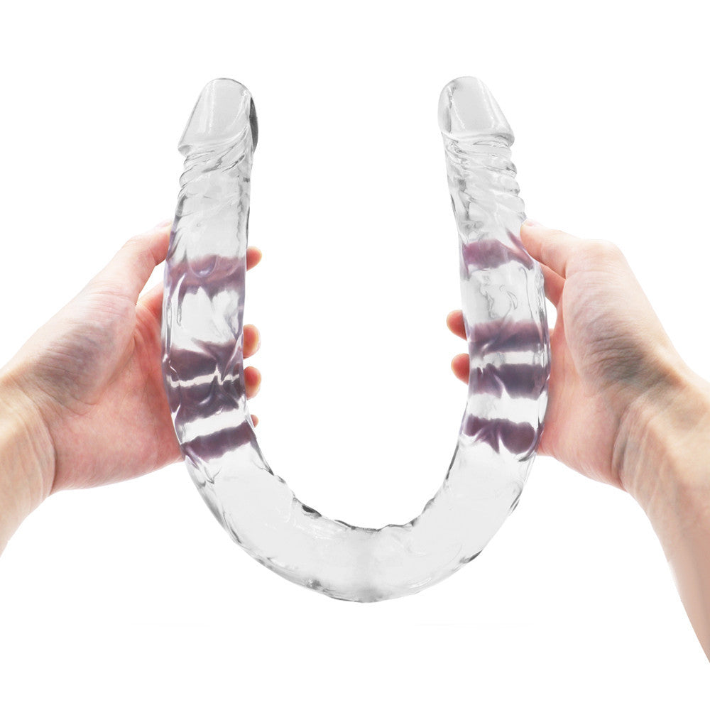 21 Inch Jelly Dildo Đôi Đầu Uốn Cong Thật 