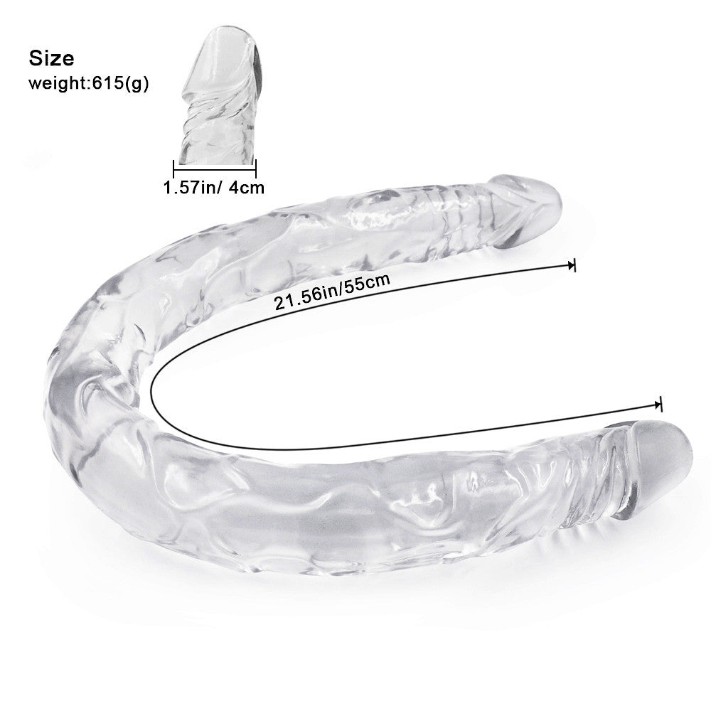 Jelly Dildo 21 Inch Đôi Đầu Uốn Thỏa Mãn Đôi Bên