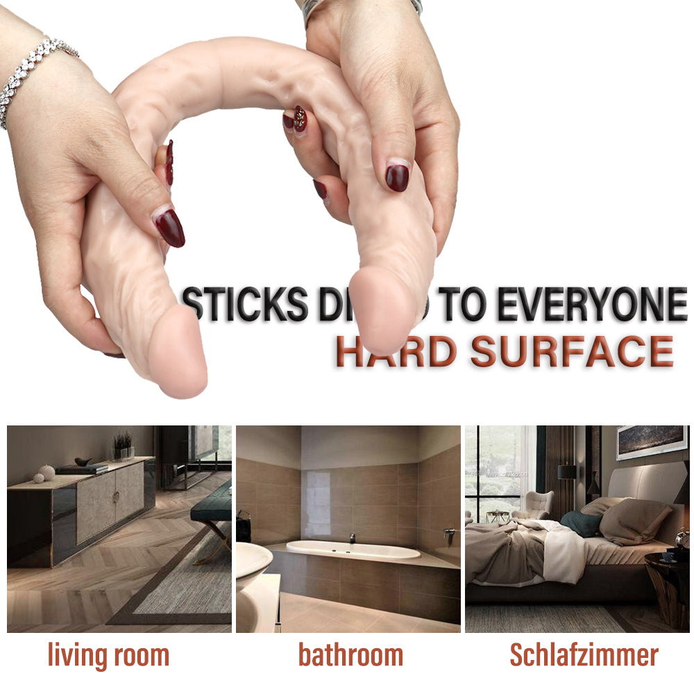 Dildo Đôi Lesbian Trắng 16 Inch Gân Siêu Thực[shopee] 