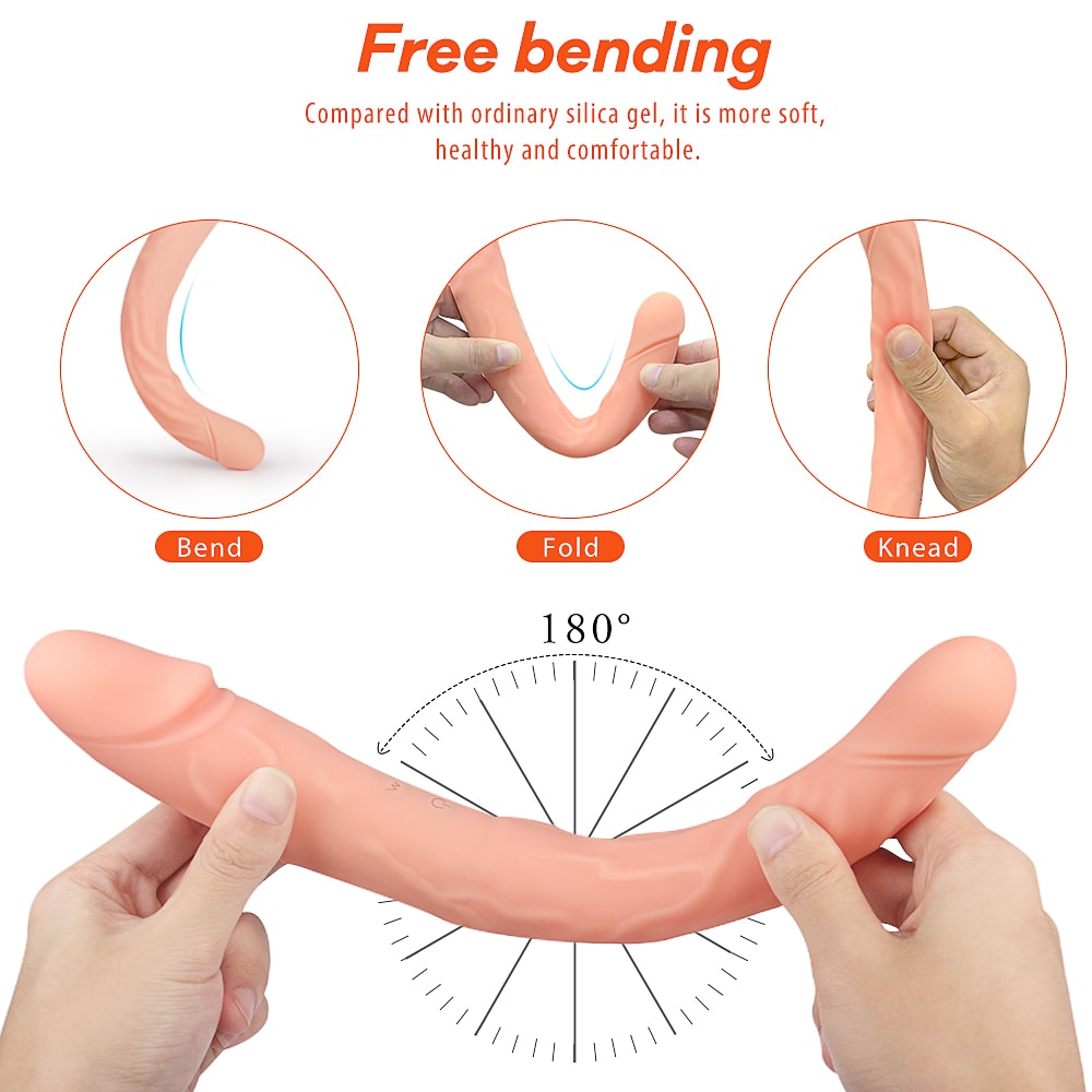 Dildo Rung Đôi 30cm Cong Thực Tế Nứng Tột