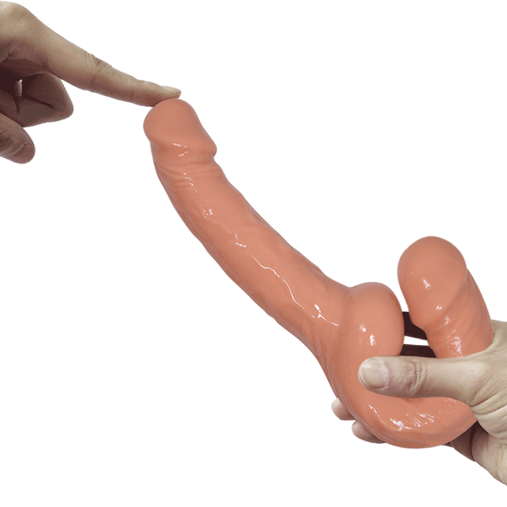 Strapless dildo lesbian thực tế flesh-colored đôi 