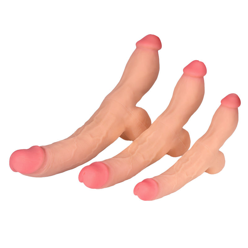 Flesh Lesbian Đôi Đầu 40cm Đeo Siêu Thật 