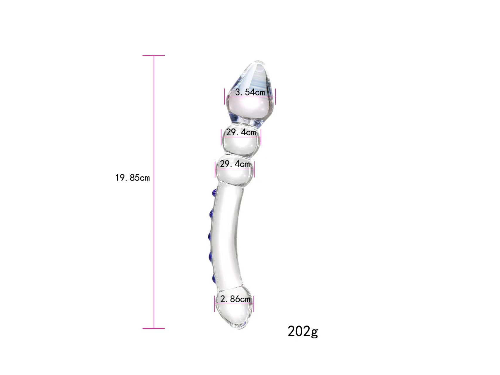 Glass Dildo Đôi Mông 20cm Trơn Bền Kích Tuyến