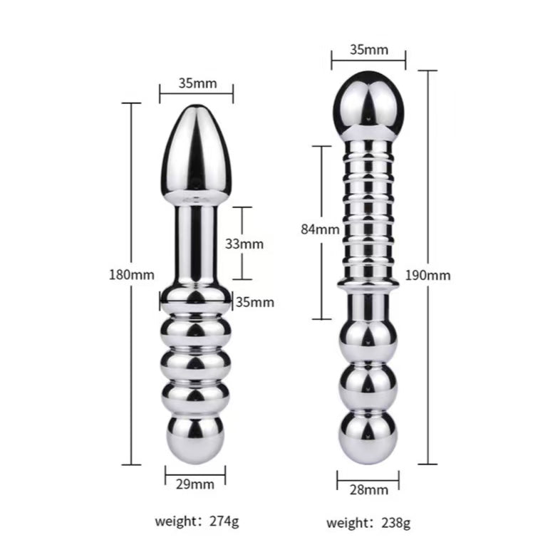 Dildo Kim Loại Đôi Nhẵn 18cm Đa Năng Dễ Làm Sạch