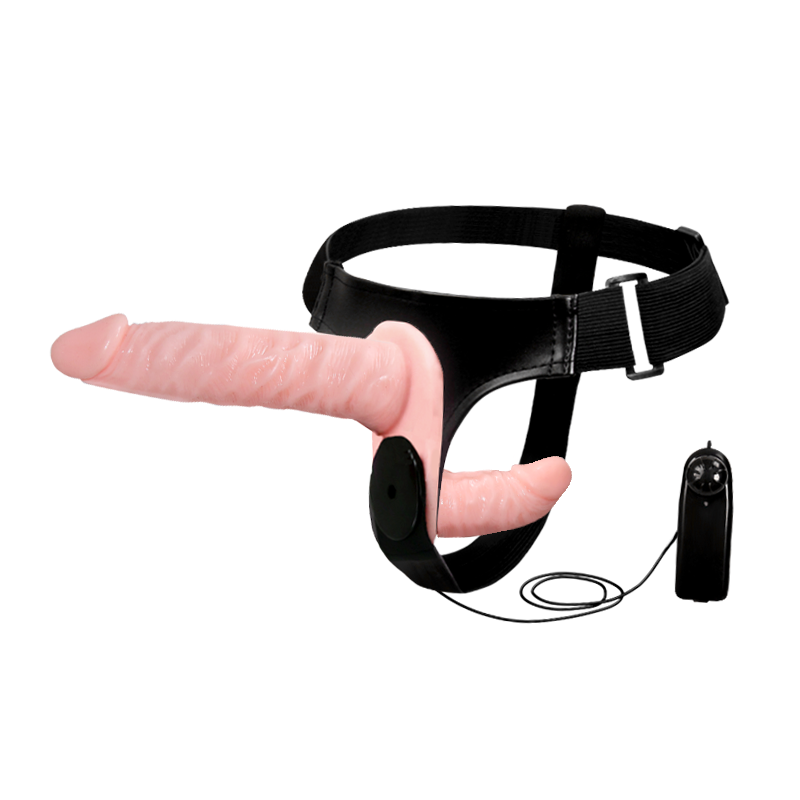 Pink Double Head Strap On Rung TPE Song Đầu 