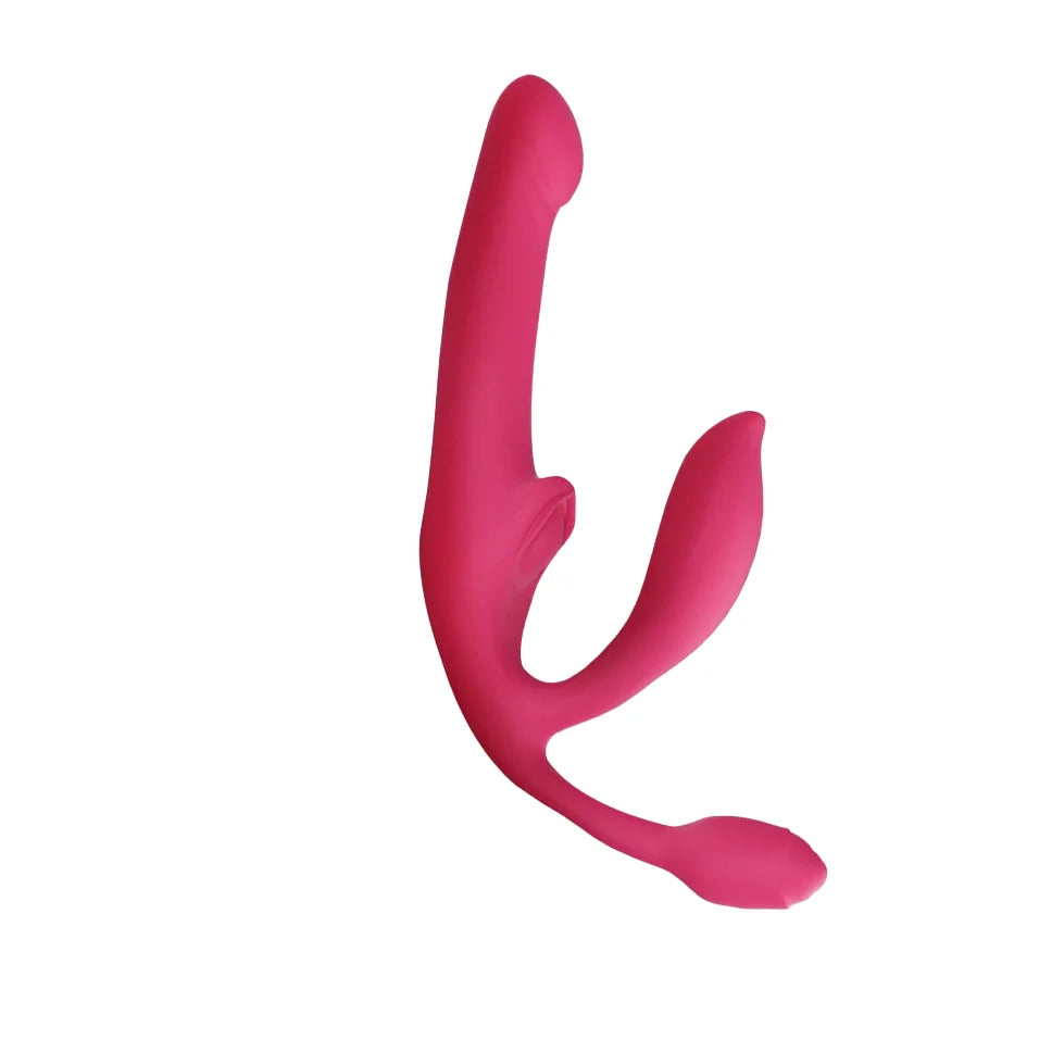 Pink Thrust Strapless Dildo Rung Nở Hút 