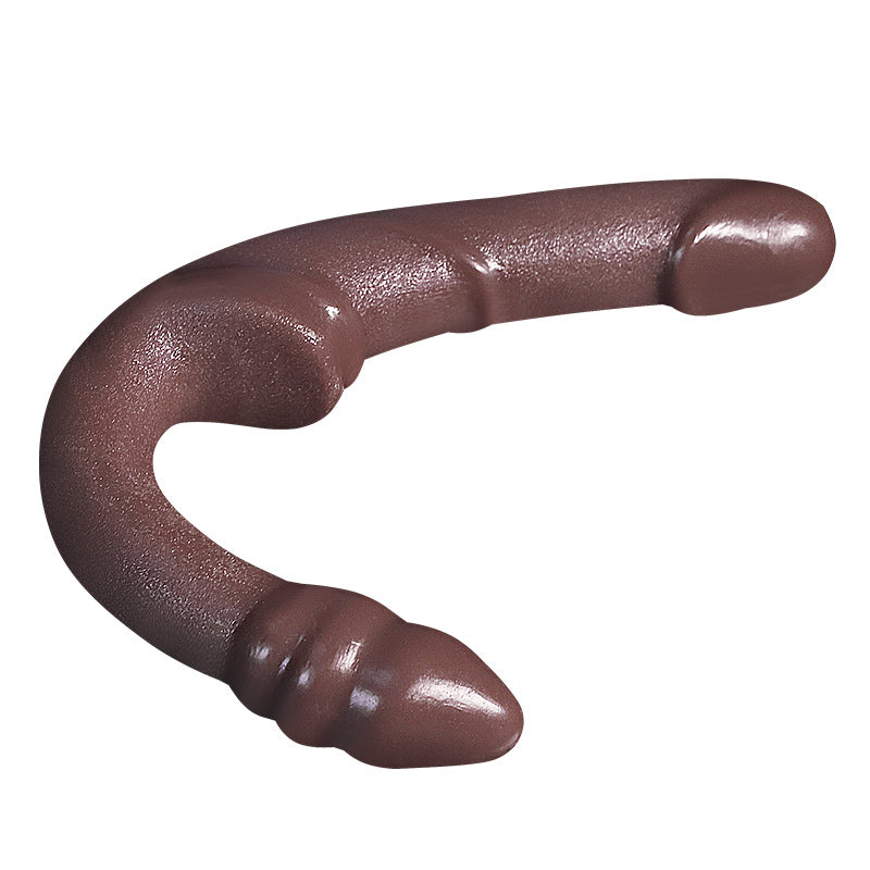 Dildo Đôi Cong G Nâu 33cm Không Đai