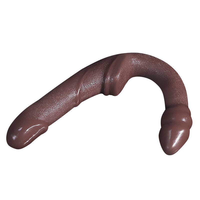 Dildo Đôi Cong G Nâu 33cm Không Đai