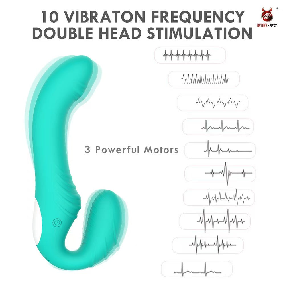 Strapless Strapon Rung Remote 18cm Đa Kích Thích