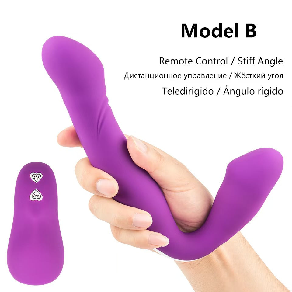Dildo Đôi Tím Strapless 22cm Rung Sướng Đôi
