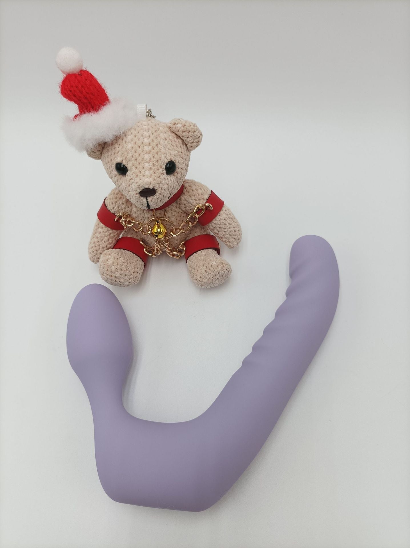 Double Shock Purple Strapless Lesbian Siêu Kích Thích