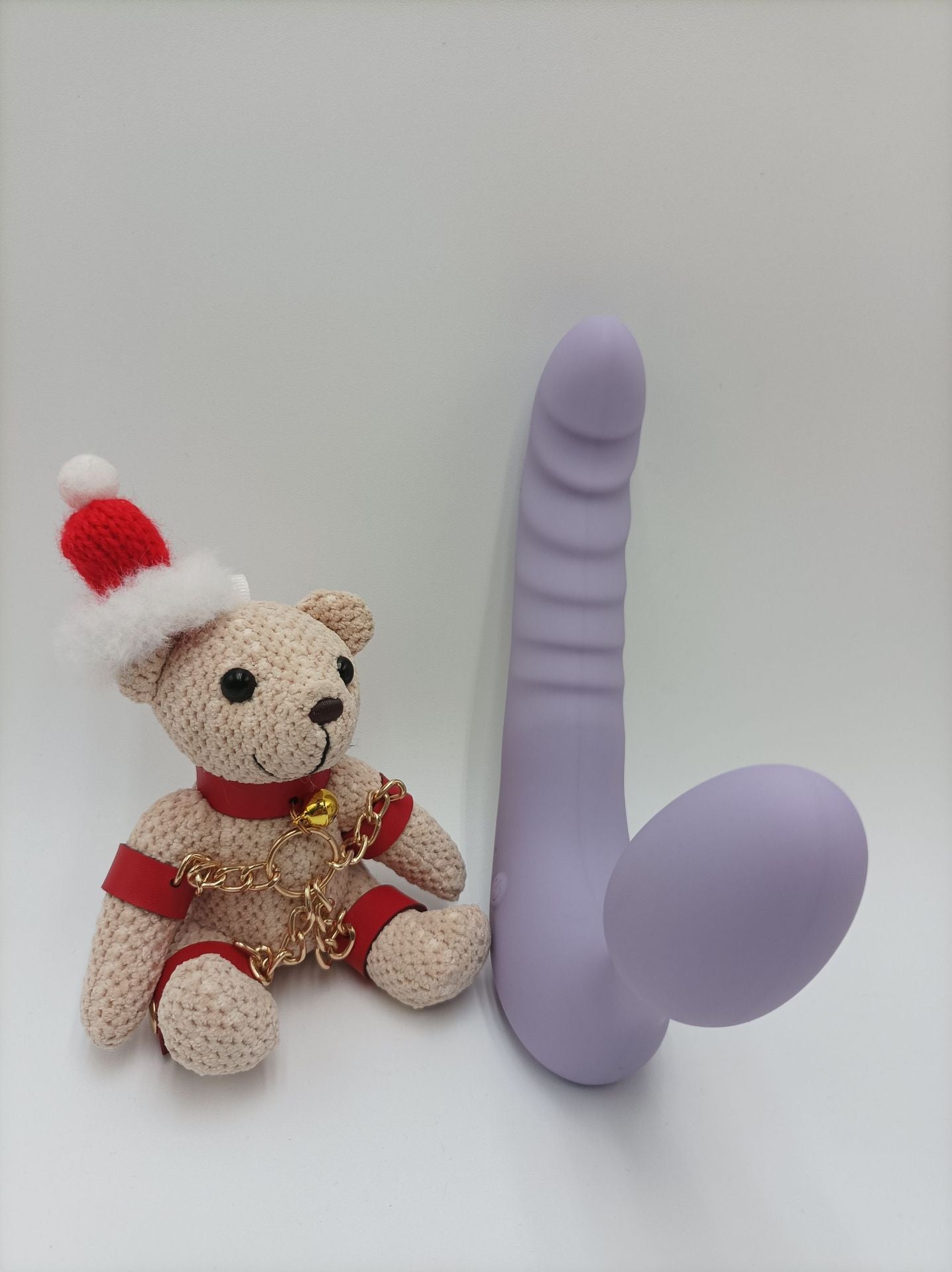 Double Shock Purple Strapless Lesbian Siêu Kích Thích