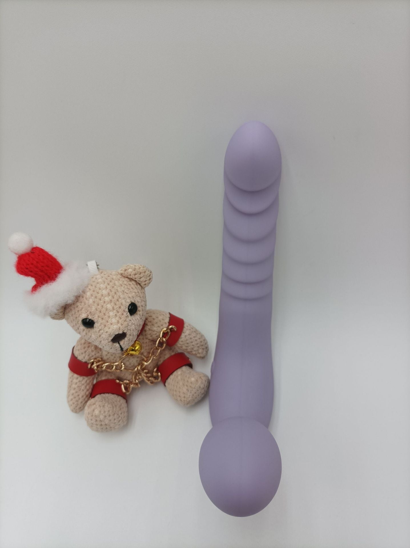 Double Shock Purple Strapless Lesbian Siêu Kích Thích