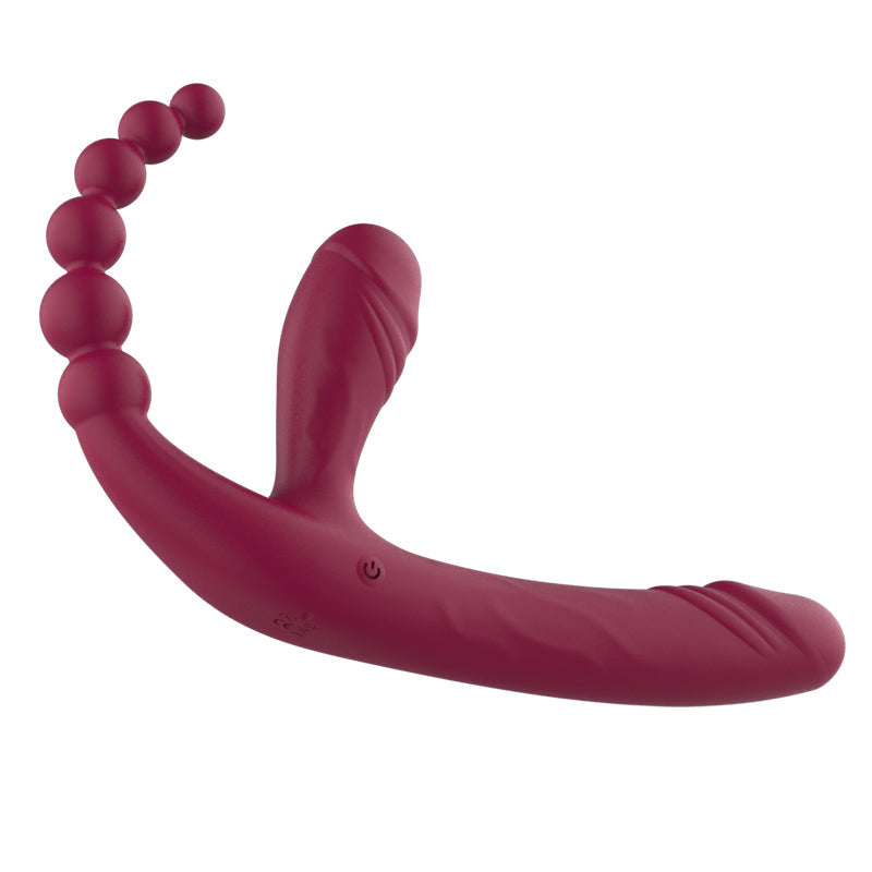 Dildo 3 Đầu Strapless Rung 10 Chế Độ Cặp Đôi 