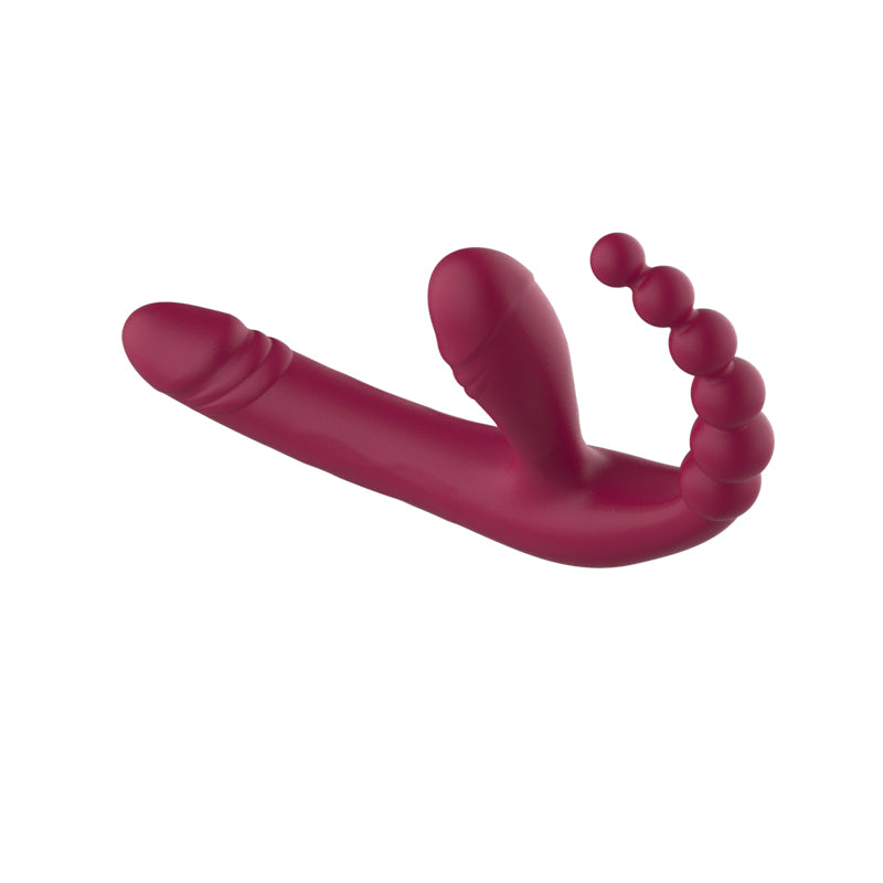 Dildo 3 Đầu Strapless 10 Chế Độ Cặp Đôi