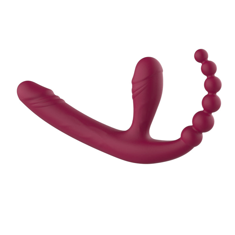 Dildo 3 Đầu Strapless 10 Chế Độ Cặp Đôi