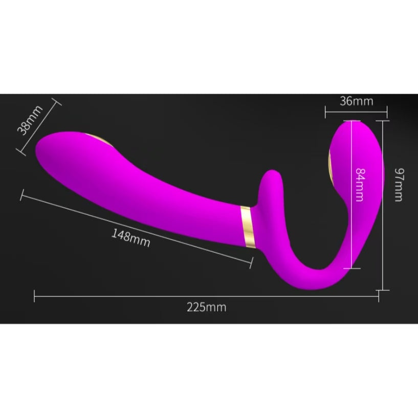 Strapless Dildo Sốc Điện Rung Remote Mạo Hiểm Đôi