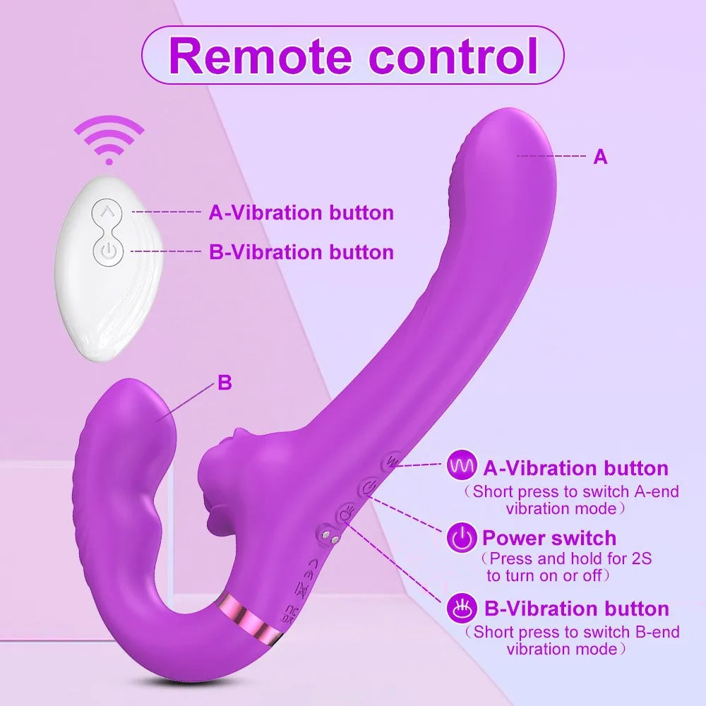 Dildo Strapless Rung 23cm Lesbian Đôi Gần Gũi