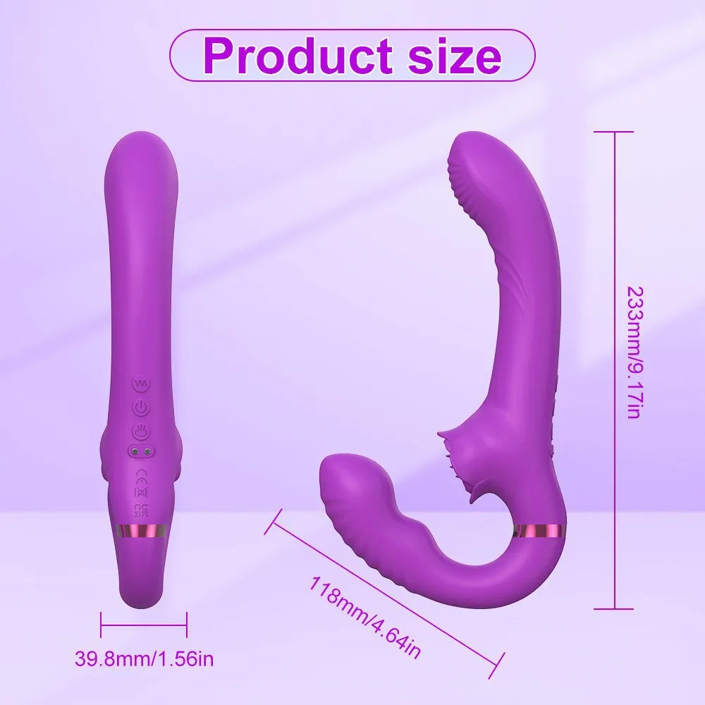 Dildo Strapless Rung 23cm Lesbian Đôi Gần Gũi