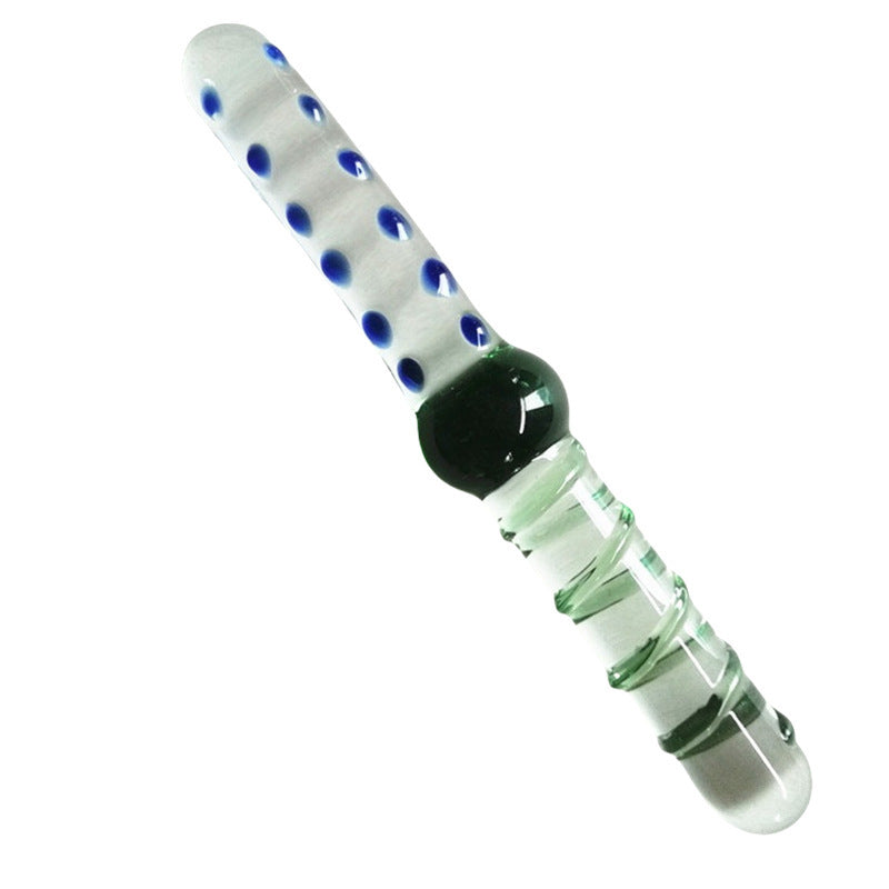 Glass Dildo Xanh Double 22.5cm Kính Siêu Thực