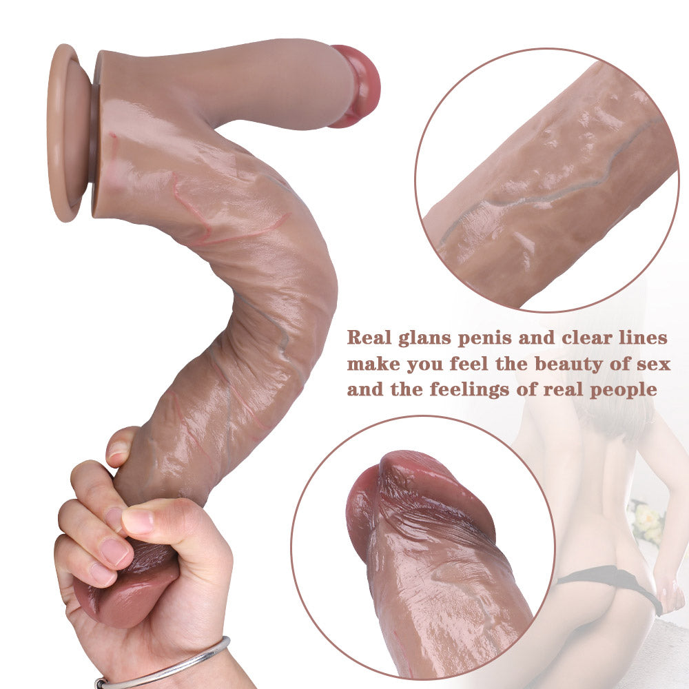 Double Penis Dildo Realistic Thâm Nhập Đôi Khoái Cực