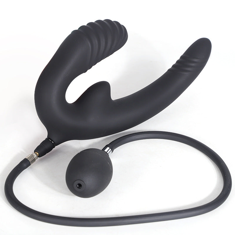 Double Inflatable Dildo Plug Phồng 5cm Thật 