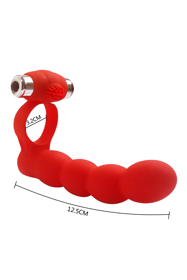 Vibrating Cock Ring Đâm Đôi Strapon Rung Đa Năng 