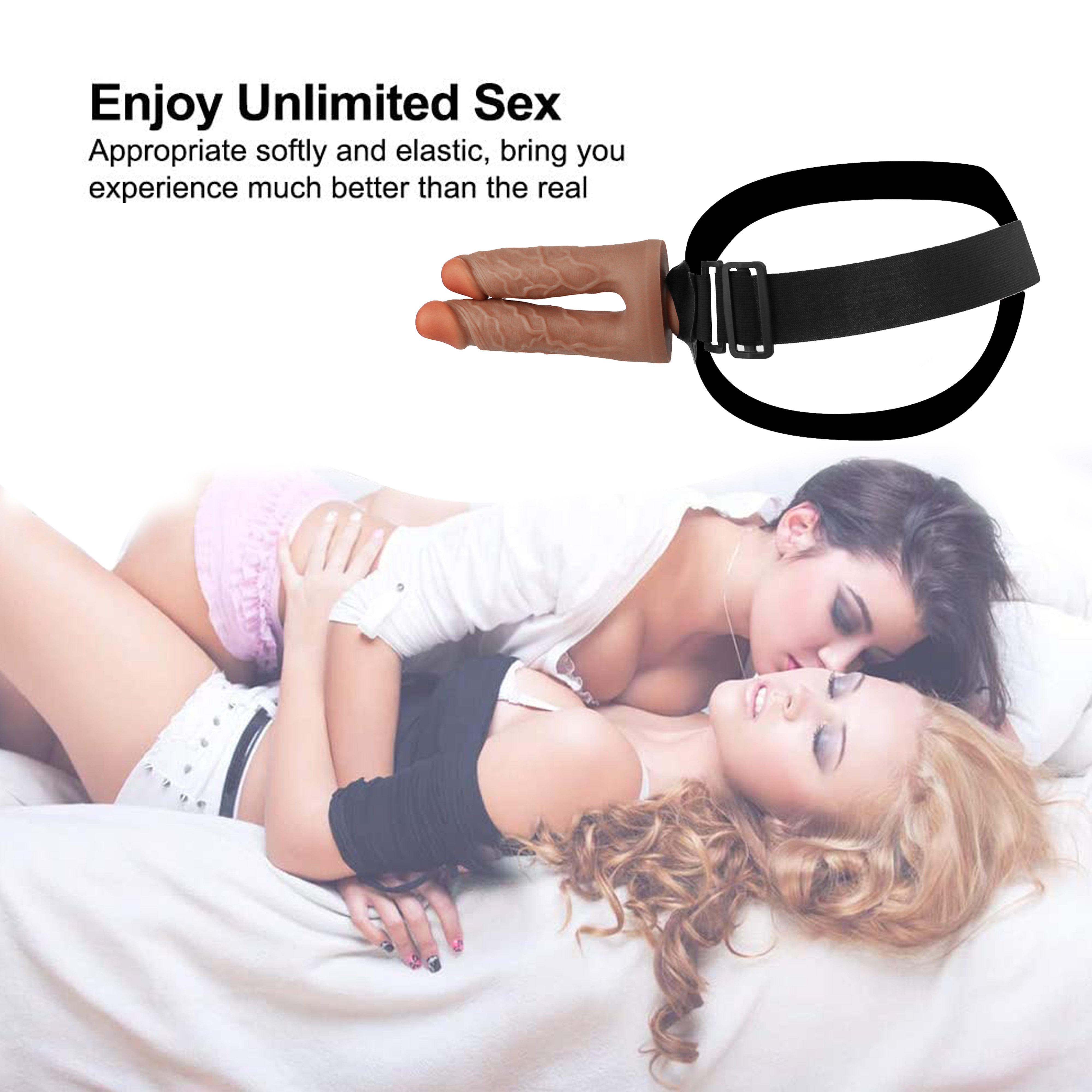 Strap On Đôi Nâu 20cm Dày Thực Tế Cuồng Nhiệt