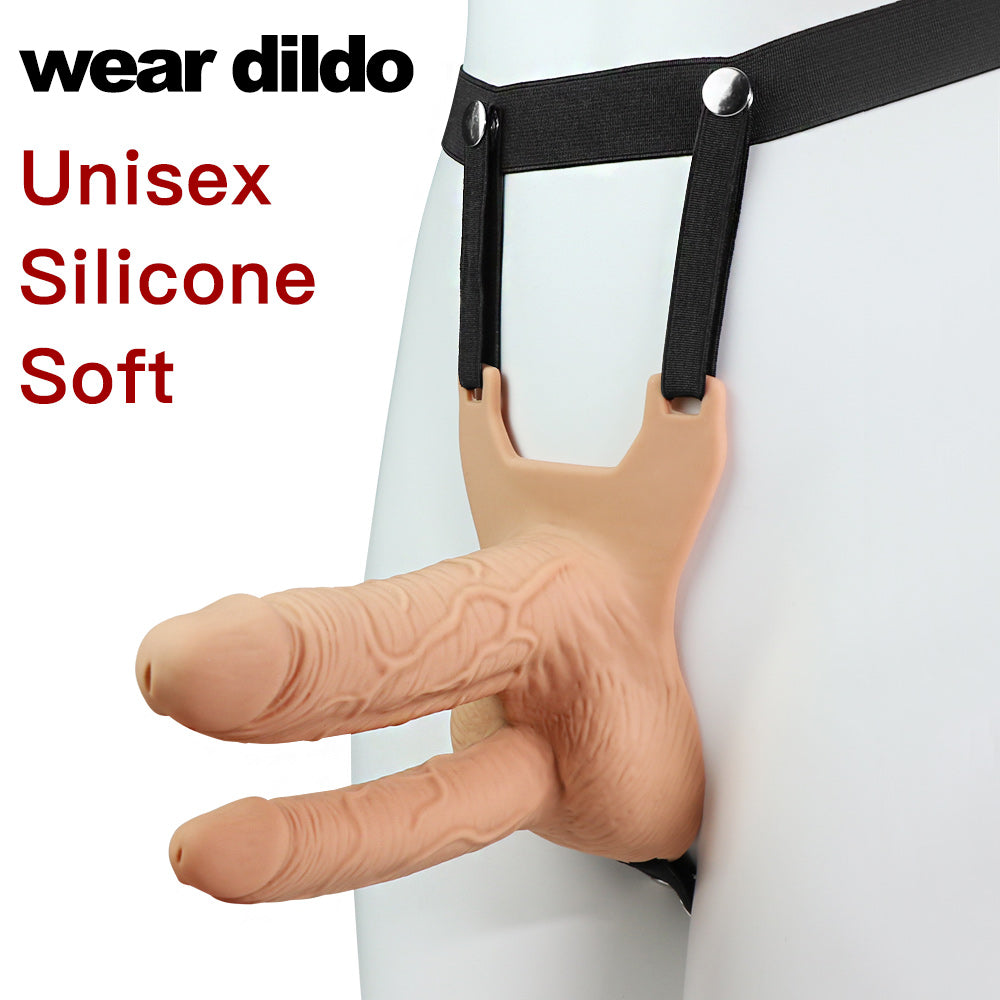 Hollow Strap On Dildo Rung Đâm Đôi Sâu Đỉnh Cao