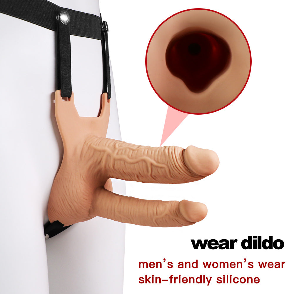 Hollow Strap On Dildo Rung Đâm Đôi Sâu Đỉnh Cao