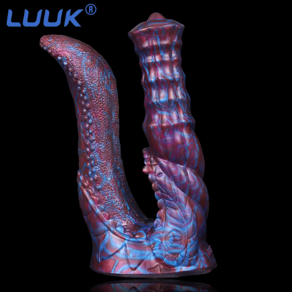 Dildo ngựa Alien DP đen 19cm khổng lồ đam mê
