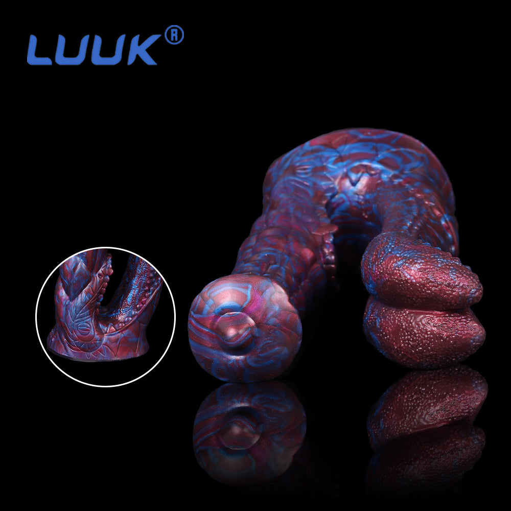 Dildo ngựa Alien DP đen 19cm khổng lồ đam mê