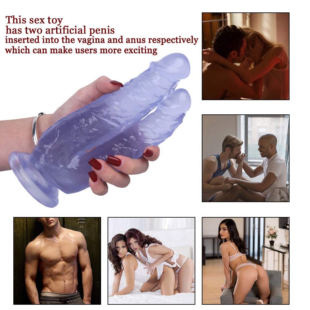 Dildo Đôi Blue Jelly Xuyên Thấu Siêu Mềm Kép