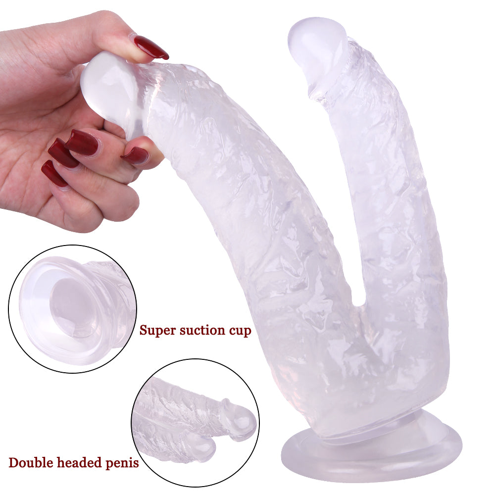 Dildo Clear Jelly Trong Suốt 2 Lỗ Đầy Đặn Siêu Mềm Dildo Clear Jelly Trong Suốt 2 Lỗ Đầy Đặn Siêu Mềm