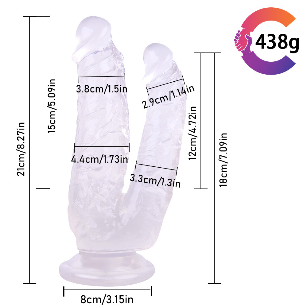 Dildo Clear Jelly Trong Suốt 2 Lỗ Đầy Đặn Siêu Mềm Dildo Clear Jelly Trong Suốt 2 Lỗ Đầy Đặn Siêu Mềm