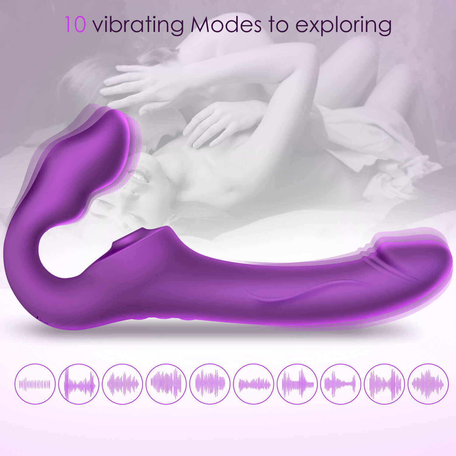 Dildo Strapless Erocome Cancri Rung Hút Đôi