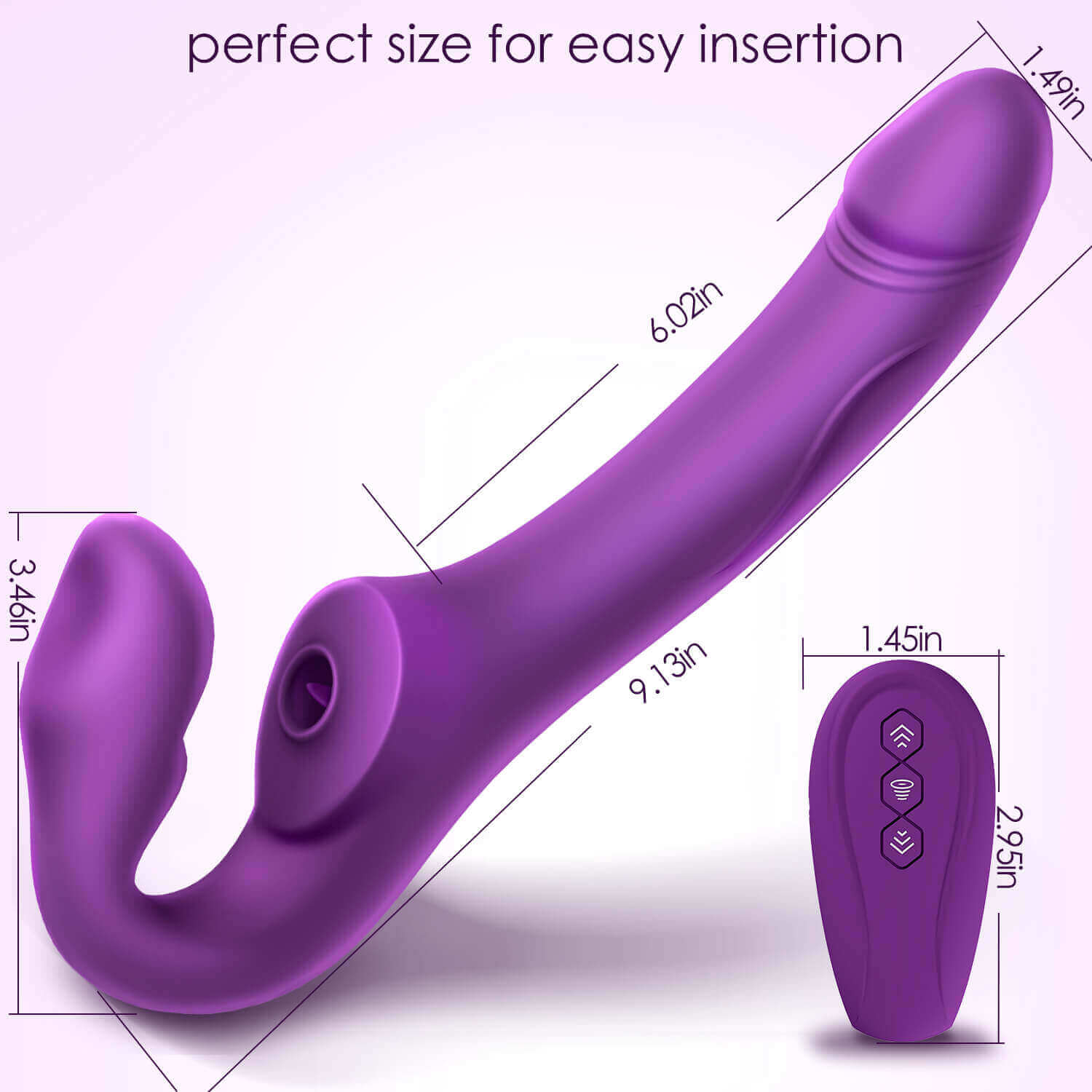 Dildo Strapless Erocome Cancri Rung Hút Đôi