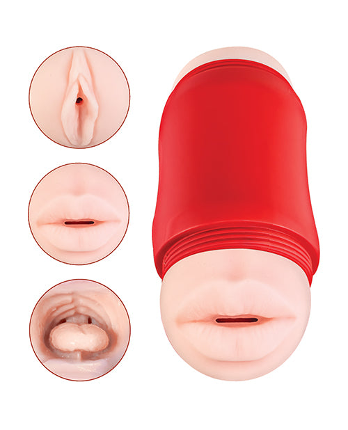 Delite Two Ways miệng lồn stroker kép chân thực 