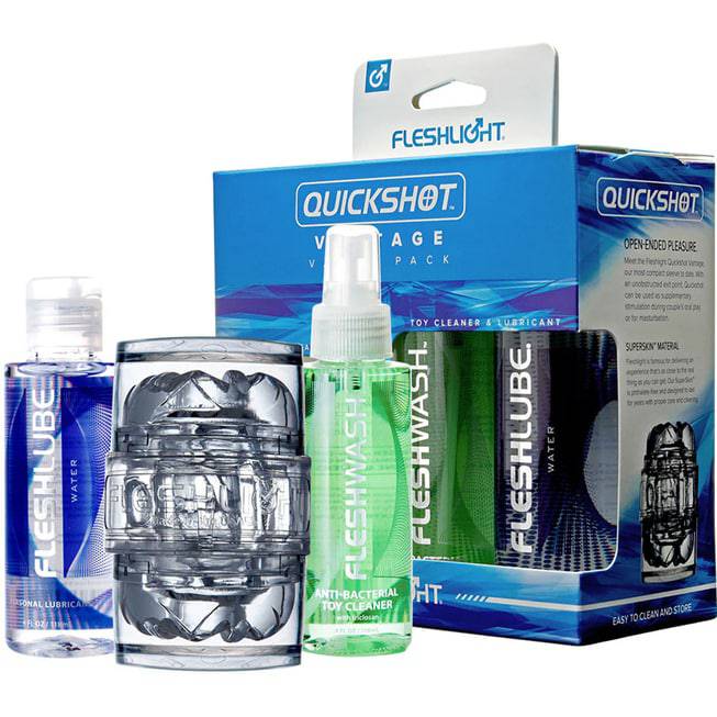Set Fleshlight Quickshot Vantage + lube xịt vệ sinh tiện lợi 