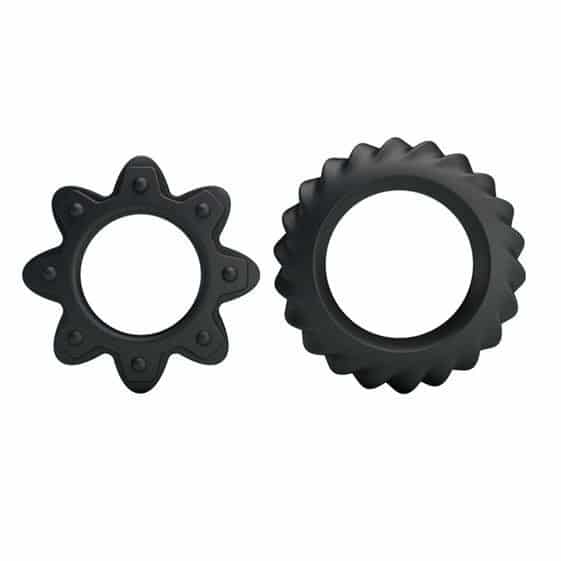 Baile Ring Flowering set vòng dương vật đen silicone 2 size