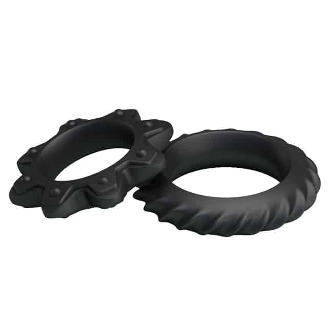 Baile Ring Flowering set vòng dương vật đen silicone 2 size