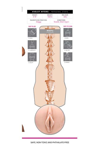 Fleshlight Violet Myers Waifu - Masturbator âm đạo TPE trắng siêu thực