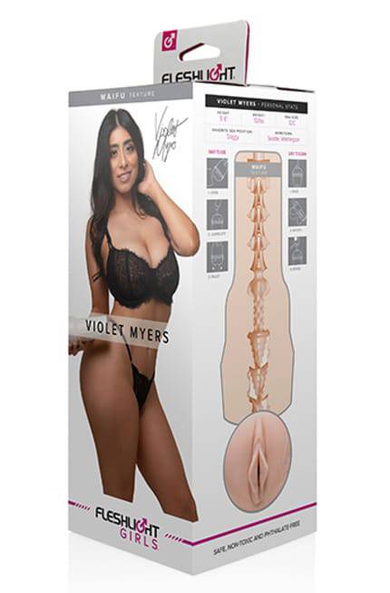 Fleshlight Violet Myers Waifu - Masturbator âm đạo TPE trắng siêu thực