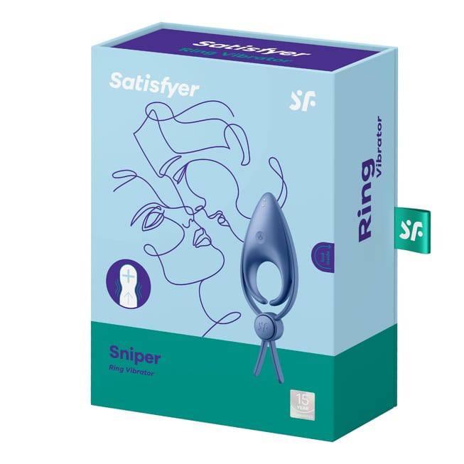 Satisfyer Sniper Lasso Ring Xanh Rung Lâu Mạnh Đôi