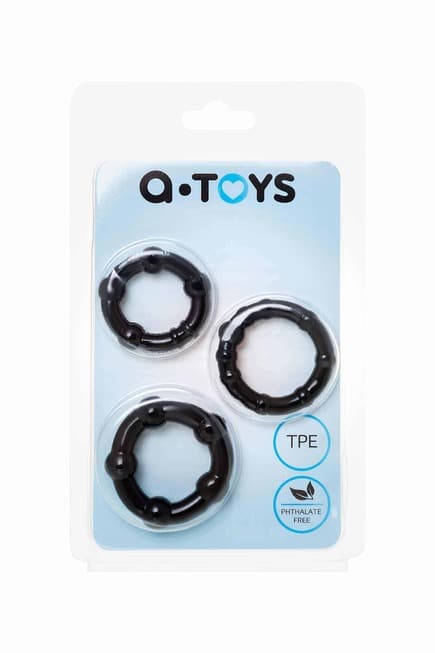 Bộ Vòng Cock Ring A-Toys Đen TPE Kéo Dài Siêu Bền