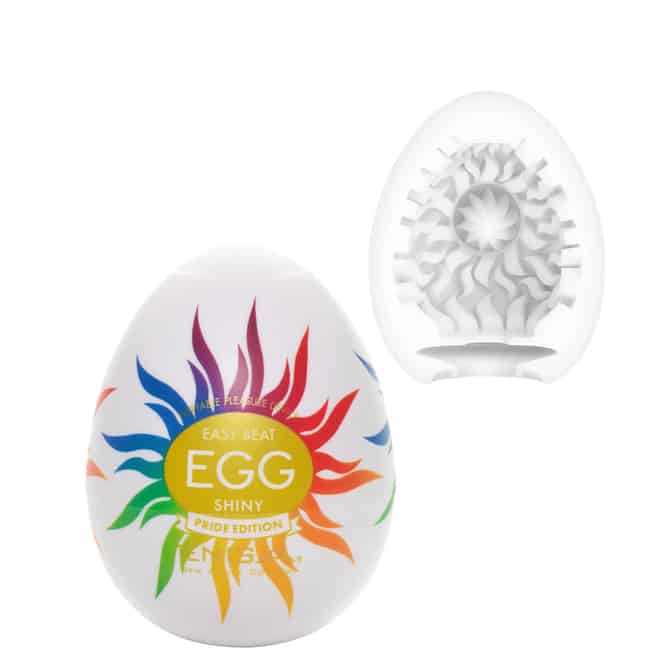Tenga Egg Hard-Boiled Shiny trắng TPE compact cực khoái nhanh