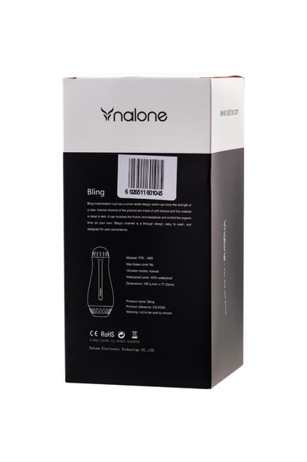 Nalone Bling Masturbator Đen 19.8cm TPE Bùng Nổ